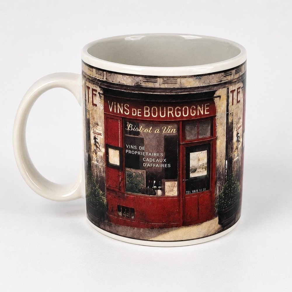 Sakura Table Storefronts French Bistro Coffee Mug Chiu Tak‎ Hak Stoneware 10 oz